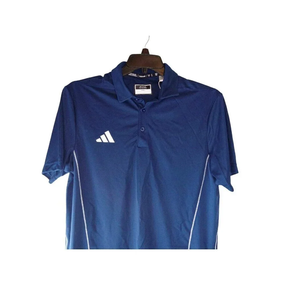 Adidas NEW Navy Blue Stetchy Athletic Sport Mens Medium Active Golf Polo Shirt